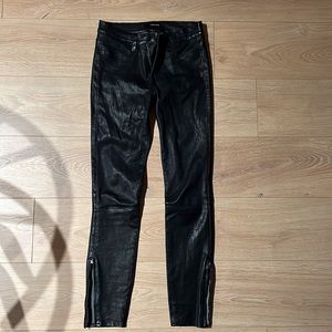 J Brand skinny mid rise genuine Leather pant